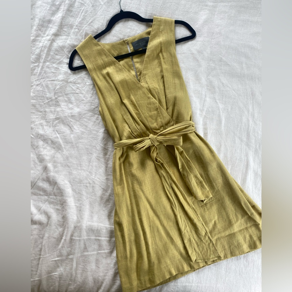 Anthropologie Sunday in Brooklyn Women’s S Linen Mini Dress Yellow Coastal